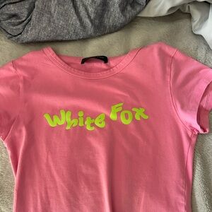 Women’s white fox Pink T-Shirt